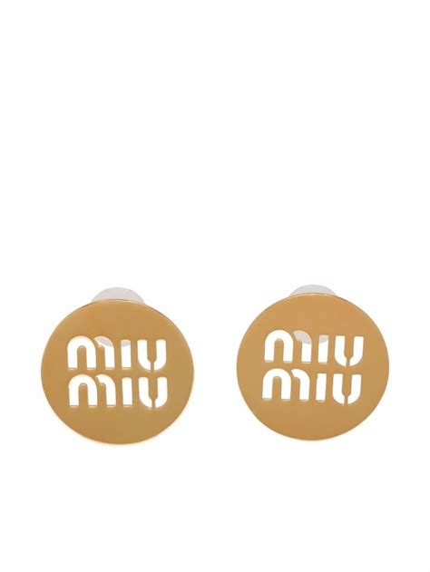 miu miu earrings gold|miu michu earrings.